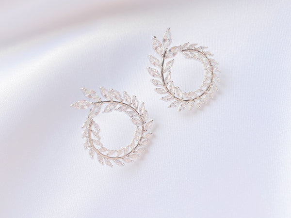 Shimmering HalfCircle Pierced Earring, E2141