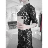 Black Lace Mother of Bride Gown, Reloved.