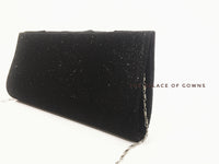 Black Clutch with Folded Plate